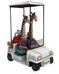 Carlos and Albert Carlos and Albert Giraffes in Golf Cart